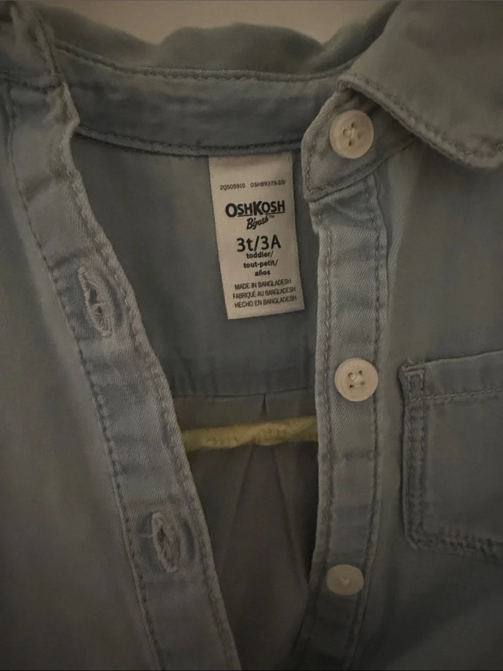 OshKosh B'gosh Light Blue Denim-Top Pink Tulle Dress